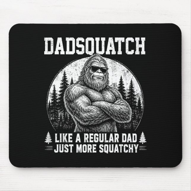Dadsquatch bigfoot som en vanlig pappa fadersdag musmatta (Framsidan)