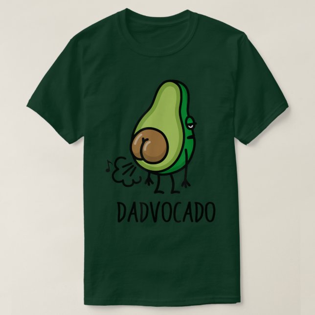 Dadvocado Funny Farting Avocado Pappa Fars dag T Shirt (Design framsida)