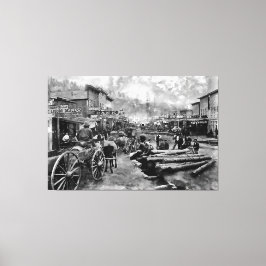 DADWOOD 1876-fotoutskrift på huvudgatan Canvastryck