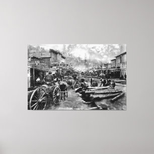 DADWOOD 1876-fotoutskrift på huvudgatan Canvastryck