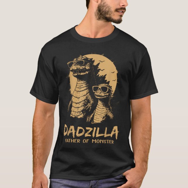 Dadzilla Fader till monster fadersdag rolig T Shirt (Framsida)