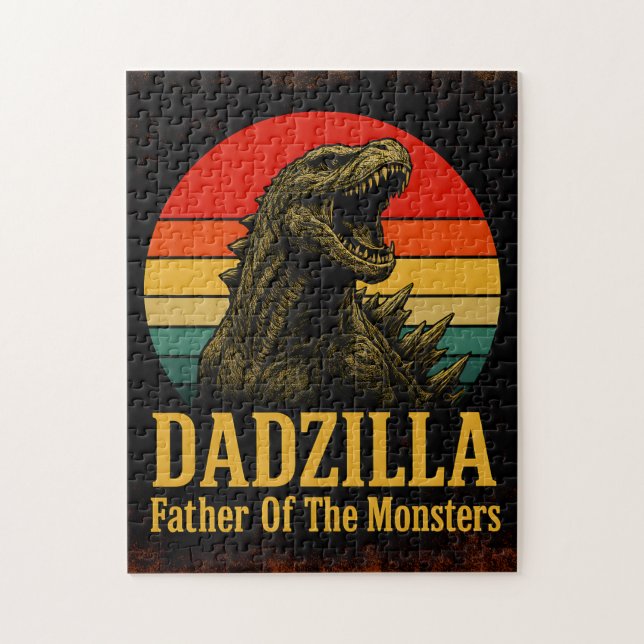 Dadzilla Far vid Monsters Fars dag Pussel (Vertikal)