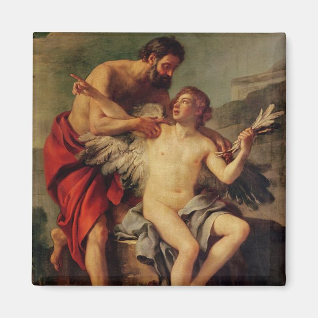 Daedalus Attaching Icarus' Vingar, c.1754 Magnet (Framsidan)