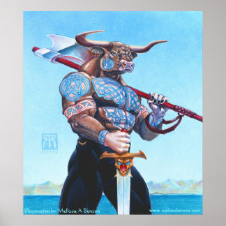 Daedalus Minotaur of Crete print Poster