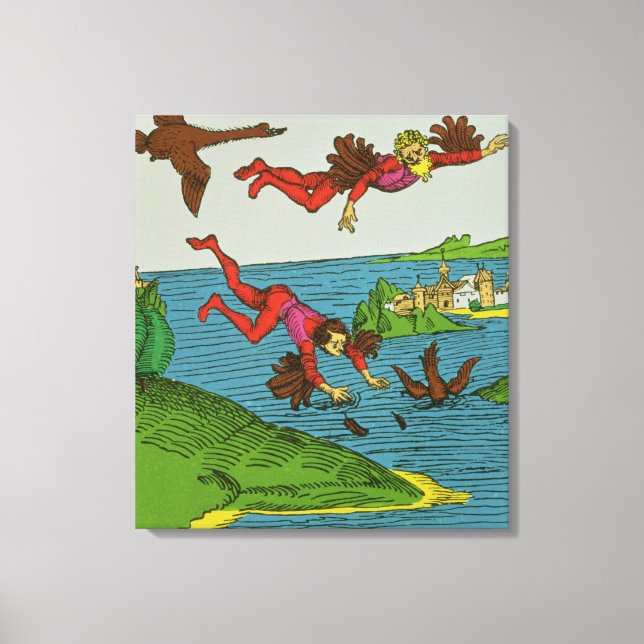 Daedalus och Icarus, 1500-talet Canvastryck (Framsida)