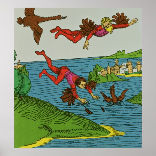 Daedalus och Icarus, 1500-talet Poster (Framsidan)