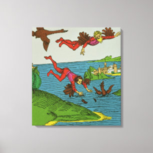 Daedalus och Icarus, 15th århundrade Canvastryck