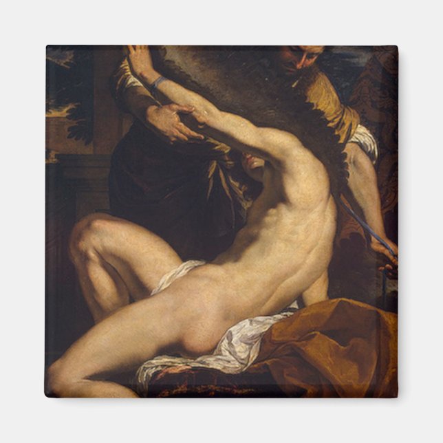 Daedalus och Icarus av Charles Le Brun Magnet (Framsidan)