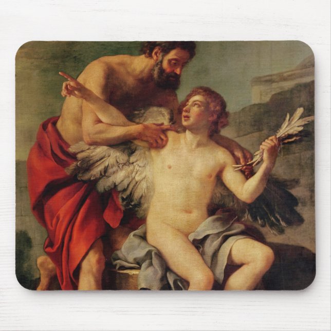 Daedalus som fäster Icaruss vingar, c.1754 Musmatta (Framsidan)