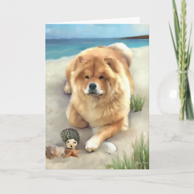DAEJA VID BEACHARTdog-chow Kort (Framsida)