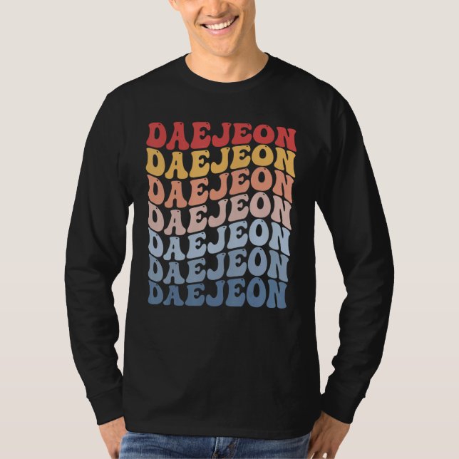 Daejeon City Groovy Retro T Shirt (Framsida)