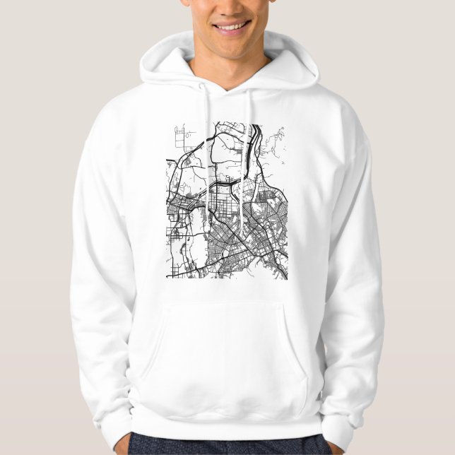 Daejeon South Korea City Map Hoodie (Framsida)