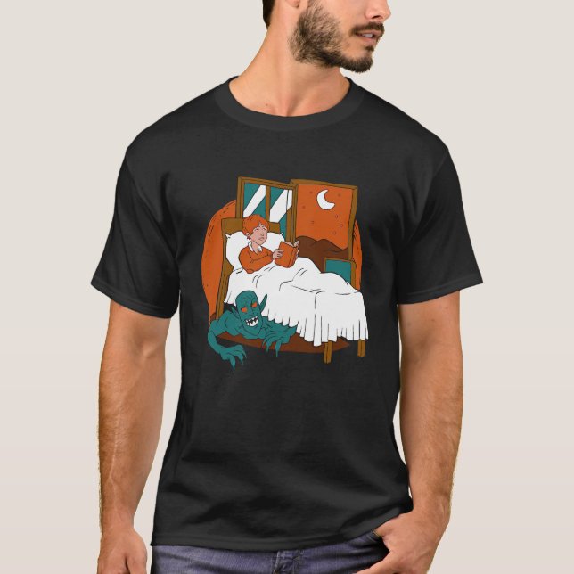 Daemon gömmer sig under en barnsbädd  Cool Retrobe T Shirt (Framsida)