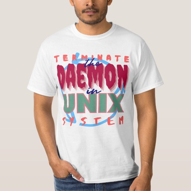 Daemon-process i Unix-system T Shirt (Framsida)