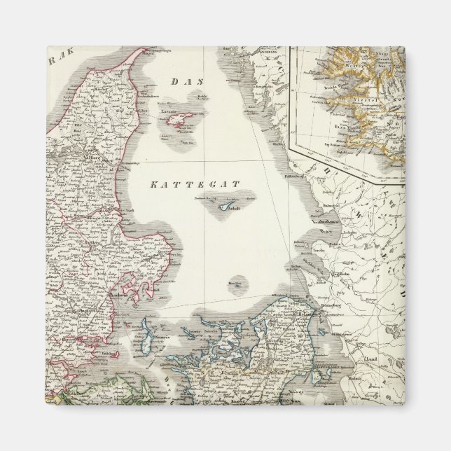 Daenemark, Island, Danmark, Island Magnet (Framsidan)