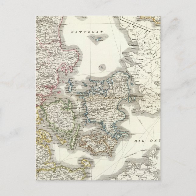 Daenemark, Island, Danmark, Island Vykort (Framsida)