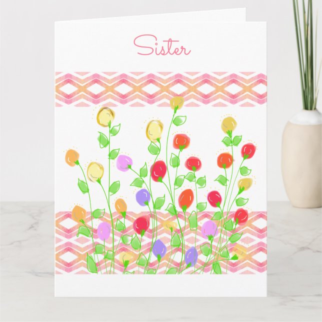 Daety Artsy Blommigt Kort (Framsida)