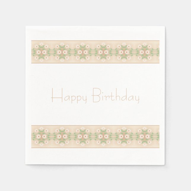 Daety Blommigt Accented Rand Pappersservett (Framsidan)