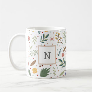 Daety blommigt Monogram Kaffemugg
