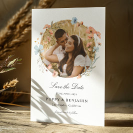 Daety Blommigt WildblommBröllop Spara Datumet