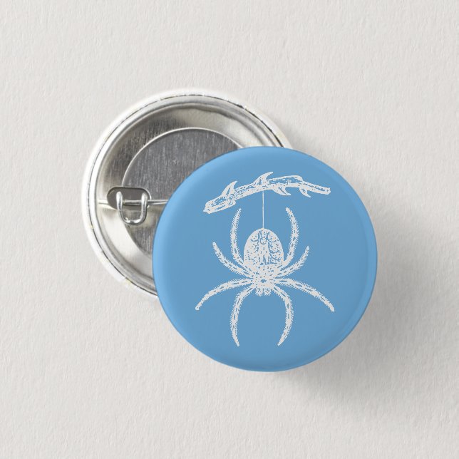Daety Blue Spider Knapp (Framsida & baksida)