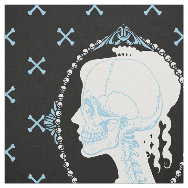 Daety Skull Cameo Blue Tyg (Provkarta)