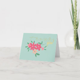 Daety Teal Rosa Tiny Flower Motif Tack Kort