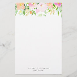Daety Watercolor Flowers | Pastellkrita, Blommigt Brevpapper