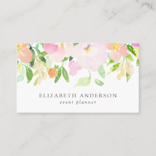 Daety Watercolor Flowers   Pastellkrita, Blommigt Visitkort