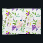 Daety Watercolor Flowers | Peonier och Wisterias Kökshandduk<br><div class="desc">Färgfull och feminin kökshandduk med vattenfärgade  peonier och lila wisterias. Det här blir perfekt för accent mot vilket kök som helst.</div>