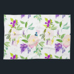 Daety Watercolor Flowers | Peonier och Wisterias Kökshandduk<br><div class="desc">Färgfull och feminin kökshandduk med vattenfärgade  peonier och lila wisterias. Det här blir perfekt för accent mot vilket kök som helst.</div>