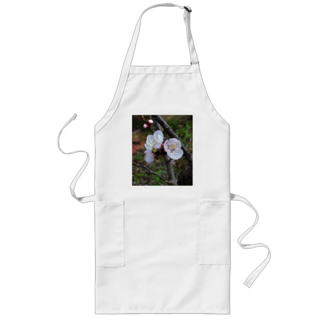 Daety White Blommars, Apron Långt Förkläde (Framsidan)