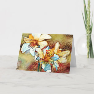 Daffodil Abstrakt Artsy Note Card Kort