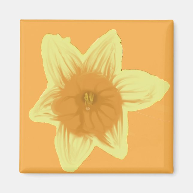 Daffodil-Anpassade, kvadratisk magnet (Framsidan)