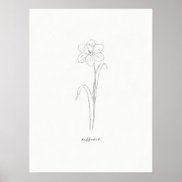 Daffodil Bird Flower Skriv ut Poster