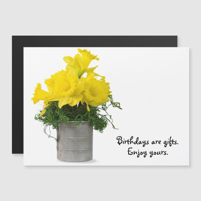 Daffodil Birthday Bouquet (Fram/baksida)
