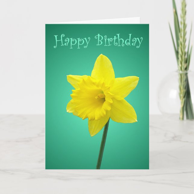 Daffodil Birthday Card - II Kort (Framsida)
