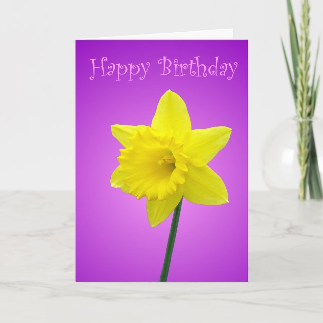 Daffodil Birthday Card Kort (Framsida)