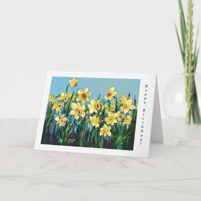 Daffodil Birthday Card Kort (Framsida)