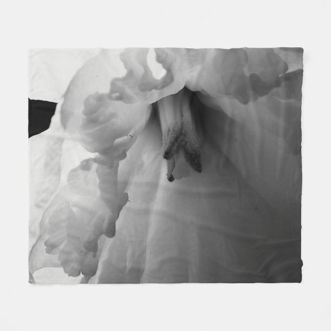 Daffodil Black and White Photography Fleecefilt (Framsidan (Horisontell))
