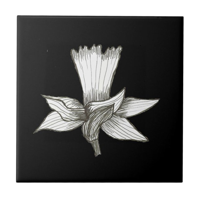 Daffodil Blommigt Tile Kakelplatta (Framsidan)