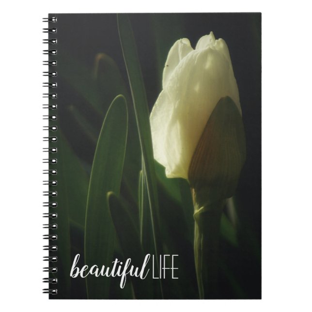 Daffodil-Blomsterfotografin Vackert liv Anteckningsbok (Framsidan)