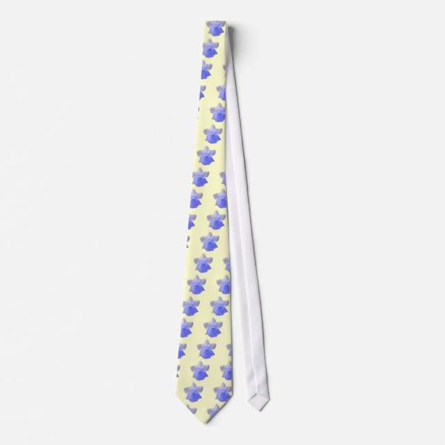 Daffodil Blue Blommigt Tie Slips (Framsida)