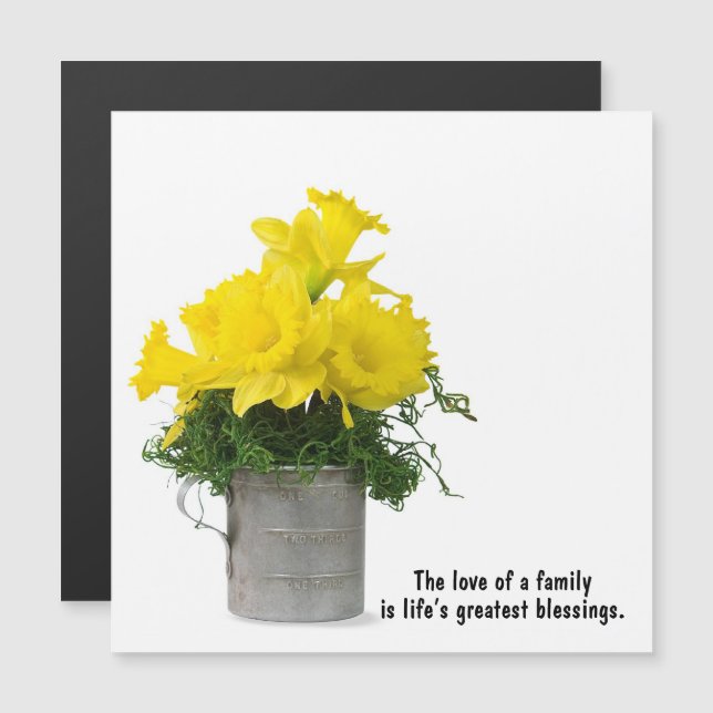 Daffodil Bouquet med citat (Fram/baksida)