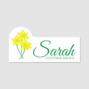 Daffodil Bunch Flower Shop Florist Blommigt Namnbricka