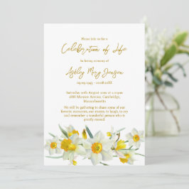 Daffodil Celebration of Life Funeral Inbjudningar