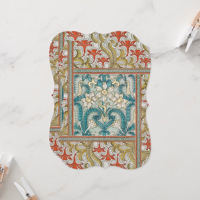 Daffodil chintz art nouveau-blomman tapet (Fram/Back In Situ)