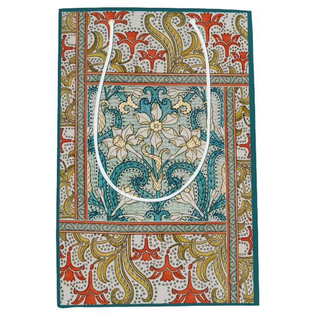 Daffodil chintz art nouveau-blomman tapet (Framsidan)