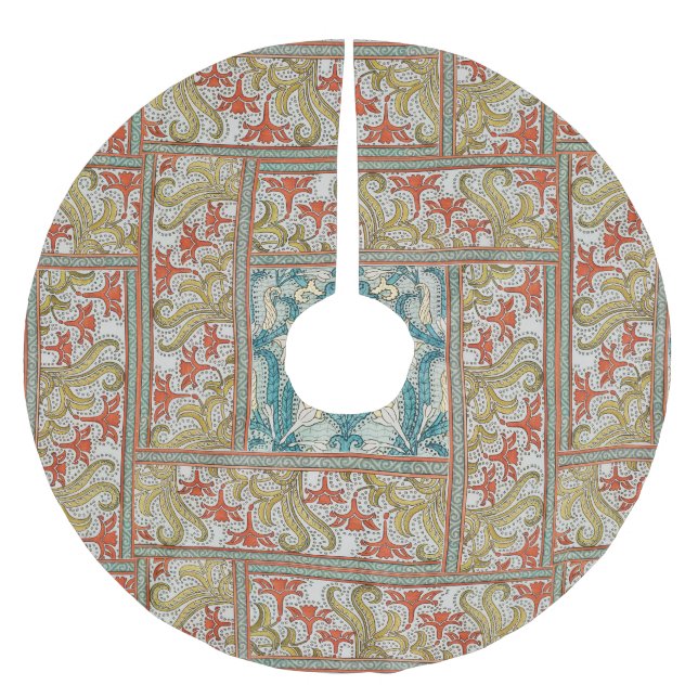 Daffodil chintz art nouveau-blomman tapet julgransmatta borstad polyester (Framsidan)