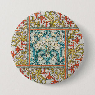 Daffodil chintz art nouveau-blomman tapet knapp